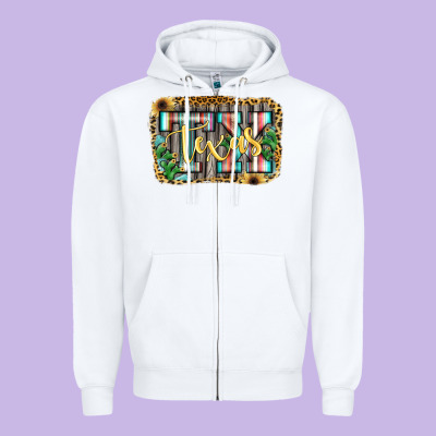 Tx Texas Zipper Hoodie Designed By Jahusdesignshop