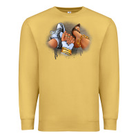 Antique Gold Sneaker and heel afro woman Premium Sweatshirt - RanaPortraitStore