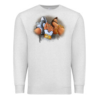 Oatmeal Heather Sneaker and heel afro woman Premium Sweatshirt - RanaPortraitStore