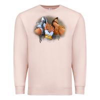 Pale Pink Sneaker and heel afro woman Premium Sweatshirt - RanaPortraitStore