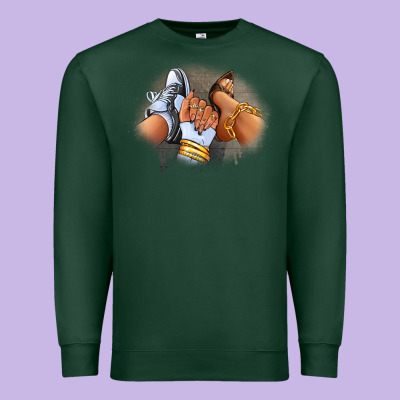 Sneaker And Heel Afro Woman Premium Sweatshirt Designed By Ranaportraitstore