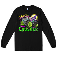 Black Monster Crusher Long Sleeve Tee - CowhideDigitalArt