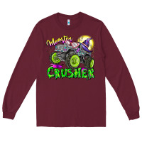 Burgundy Monster Crusher Long Sleeve Tee - CowhideDigitalArt