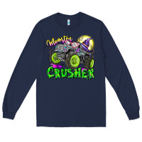 Navy Monster Crusher Long Sleeve Tee - CowhideDigitalArt