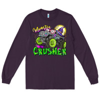 Plum Monster Crusher Long Sleeve Tee - CowhideDigitalArt