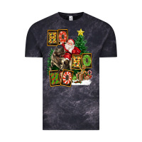 Cloud Black Christmas Trex Ho Ho Ho Santa Vintage Tee - FaDigitalArtStudio