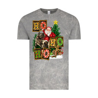 Cloud Rock Christmas Trex Ho Ho Ho Santa Vintage Tee - FaDigitalArtStudio