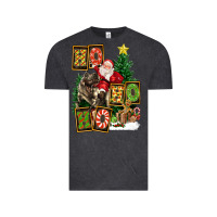 Vintage Black Christmas Trex Ho Ho Ho Santa Vintage Tee - FaDigitalArtStudio