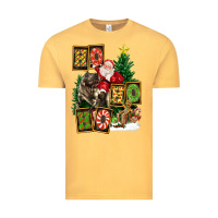 Vintage Mustard Christmas Trex Ho Ho Ho Santa Vintage Tee - FaDigitalArtStudio