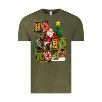 Vintage Olive Christmas Trex Ho Ho Ho Santa Vintage Tee - FaDigitalArtStudio