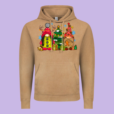 Gnome Christmas Vintage Hoodie Designed By Cowhidedigitalart