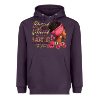 Plum Blessed is she who has believed afro woman Heavyweight Hoodie - RanaPortraitStore