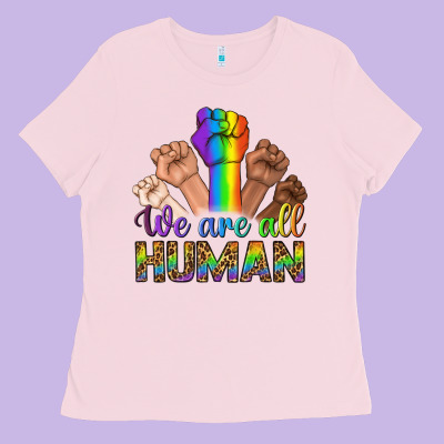 We Are All Human Ladies Tee Designed By Bundleandbundleshop