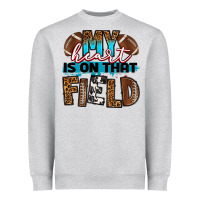 Heather Grey my heart is on that field football Heavyweight Sweatshirt - RanaPortraitStore