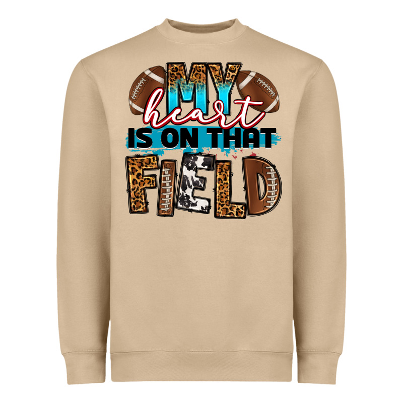 My Heart Is On That Field Football Heavyweight Sweatshirt by RanaPortraitStore | Teevron