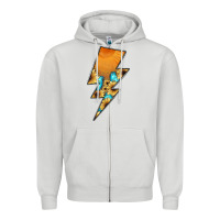 Dove Grey Lightning Bolt Zipper Hoodie - JahusDesignShop