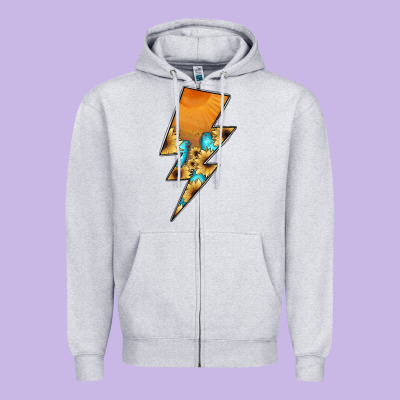Lightning Bolt Zipper Hoodie Designed By Jahusdesignshop