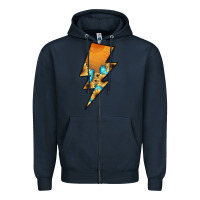 Navy Lightning Bolt Zipper Hoodie - JahusDesignShop