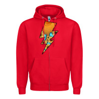 Red Lightning Bolt Zipper Hoodie - JahusDesignShop
