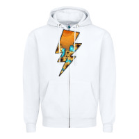 White Lightning Bolt Zipper Hoodie - JahusDesignShop