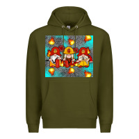 Army Green firefighter gnomes Premium Hoodie - Artiststas