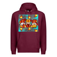 Burgundy firefighter gnomes Premium Hoodie - Artiststas