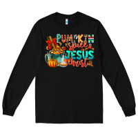 Black Pumpkin pie Jesus Christ Long Sleeve Tee - CowhideDigitalArt