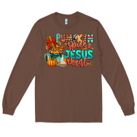 Chestnut Pumpkin pie Jesus Christ Long Sleeve Tee - CowhideDigitalArt