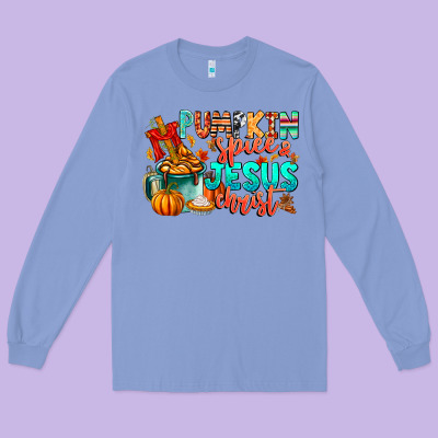 Pumpkin Pie Jesus Christ Long Sleeve Tee Designed By Cowhidedigitalart