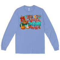 Colony Blue Pumpkin pie Jesus Christ Long Sleeve Tee - CowhideDigitalArt