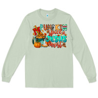 Matcha Pumpkin pie Jesus Christ Long Sleeve Tee - CowhideDigitalArt