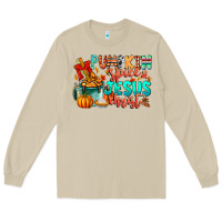 Mushroom Pumpkin pie Jesus Christ Long Sleeve Tee - CowhideDigitalArt