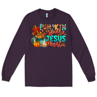 Plum Pumpkin pie Jesus Christ Long Sleeve Tee - CowhideDigitalArt
