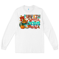 White Pumpkin pie Jesus Christ Long Sleeve Tee - CowhideDigitalArt