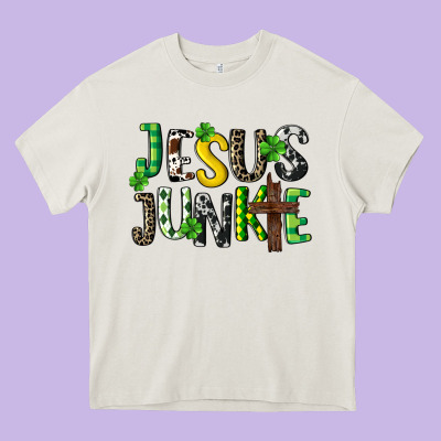 Jesus Junkie St. Patrick's Heavy Core Tee Designed By Cowgirlartshop