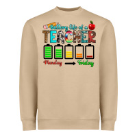 Mushroom battery life of a teacher monday friday Heavyweight Sweatshirt - RanaPortraitStore