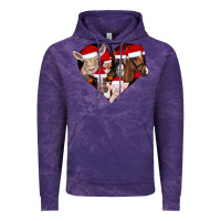 Cloud Purple farm animals christmas Vintage Hoodie - CowhideDigitalArt