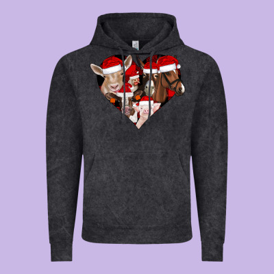 Farm Animals Christmas Vintage Hoodie Designed By Cowhidedigitalart