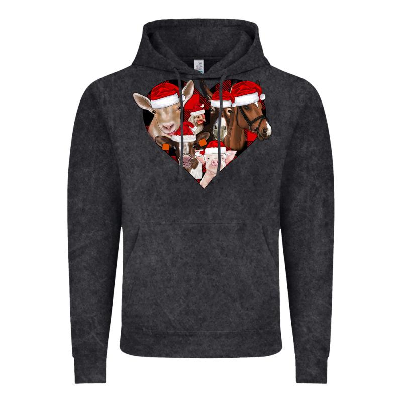 Farm Animals Christmas Vintage Hoodie by CowhideDigitalArt | Teevron