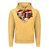 Vintage Mustard farm animals christmas Vintage Hoodie - CowhideDigitalArt