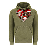 Vintage Olive farm animals christmas Vintage Hoodie - CowhideDigitalArt