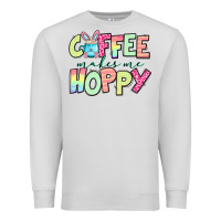 Dove Grey coffee makes me hoppy easter Premium Sweatshirt - Jasminsmagicworld