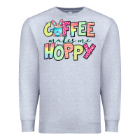 Heather Grey coffee makes me hoppy easter Premium Sweatshirt - Jasminsmagicworld