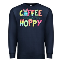 Navy coffee makes me hoppy easter Premium Sweatshirt - Jasminsmagicworld