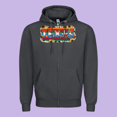 Texas Zipper Hoodie Designed By Jahusdesignshop