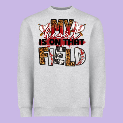 My Heart Is On That Field Baseball Heavyweight Sweatshirt Designed By Ranaportraitstore