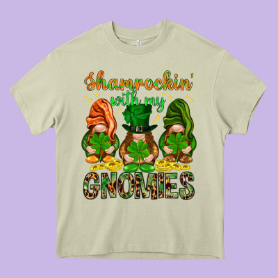 Shamrockin' With My Gnomies St. Patricks Day Heavy Core Tee Designed By Howdyjamesfarm