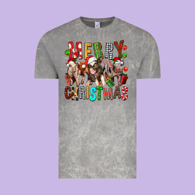 Merry Christmas Pigs Vintage Tee Designed By Fadigitalartstudio