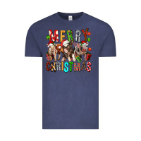 Vintage Denim Merry christmas pigs Vintage Tee - FaDigitalArtStudio