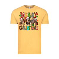 Vintage Mustard Merry christmas pigs Vintage Tee - FaDigitalArtStudio
